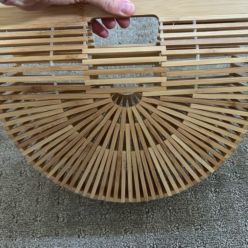 cult gaia Bamboo Arc Handle Clutch in Natural Wood - Picture 2 of 3